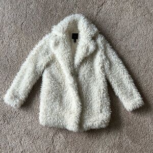 Forever 21 furry white coat. Size large. Gently worn.